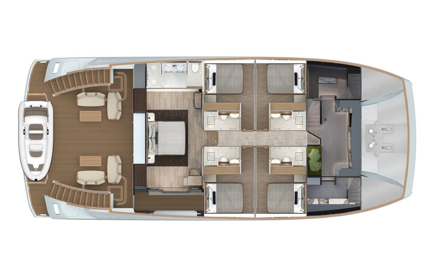 a computer generated image of a house aboard 2024 LAZZARA LPC 300 Yacht for Sale