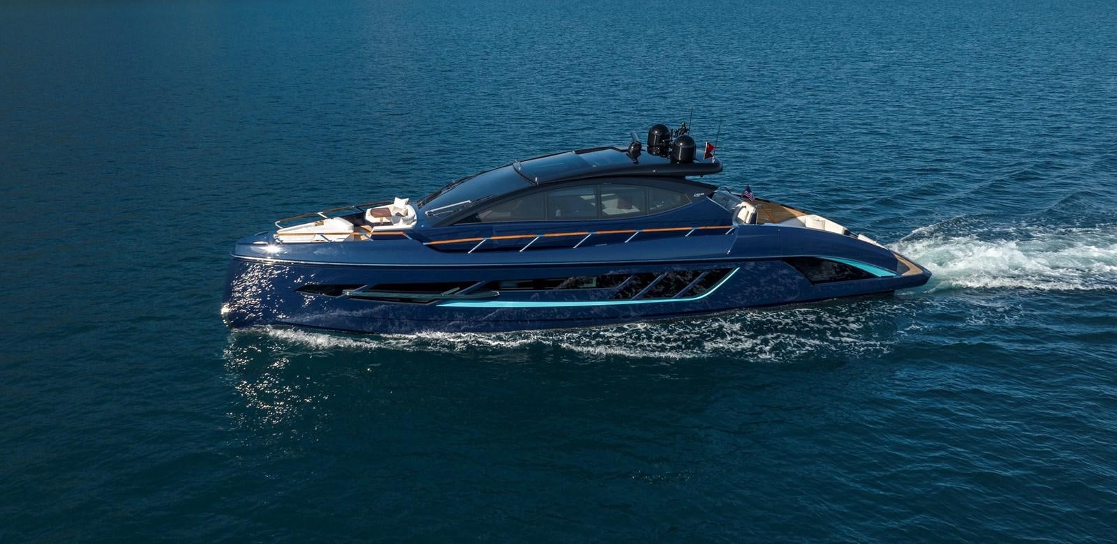 a boat in the water aboard 2024 LAZZARA LSX 67 Yacht for Sale