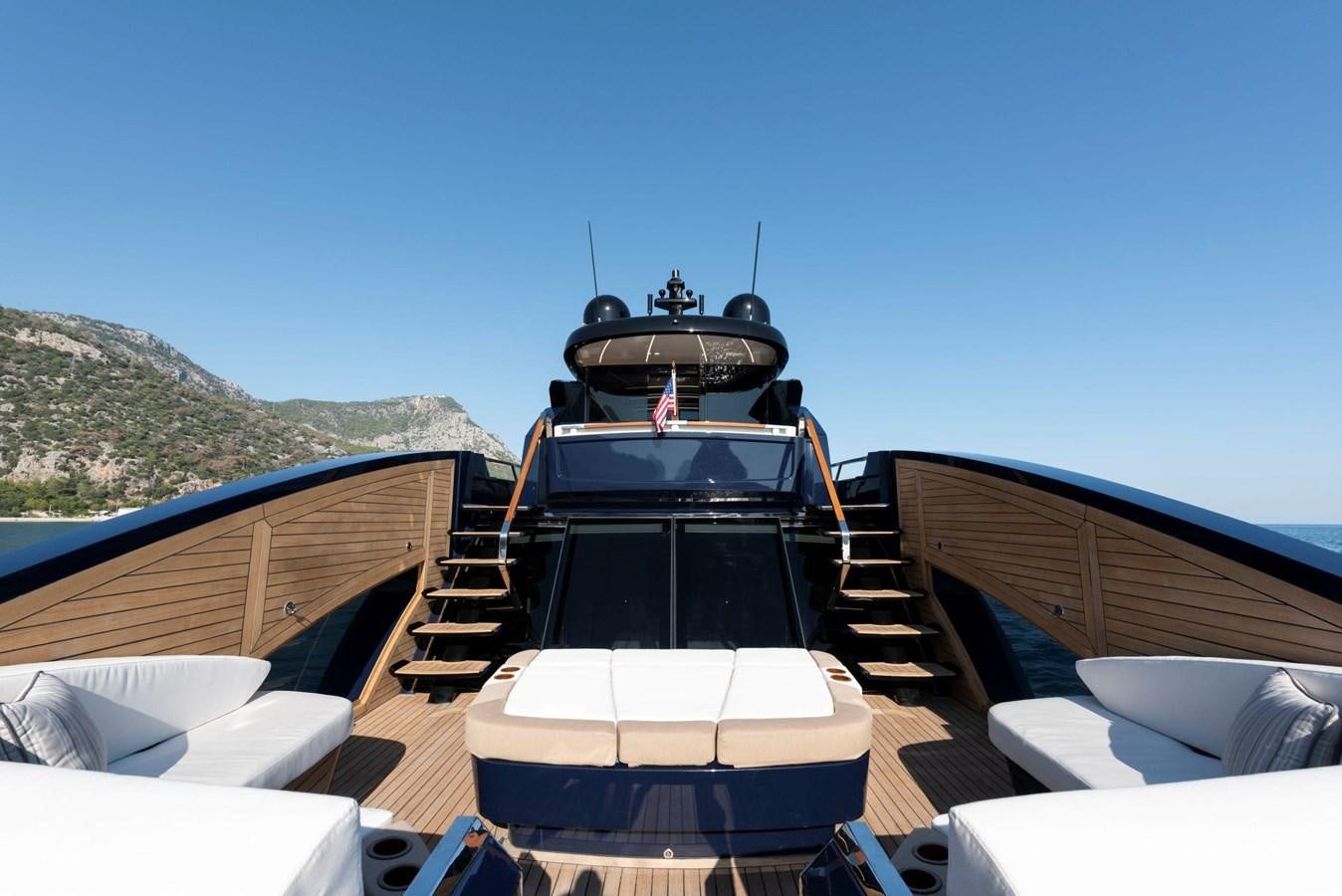 a boat on a deck aboard 2024 LAZZARA LSX 67 Yacht for Sale