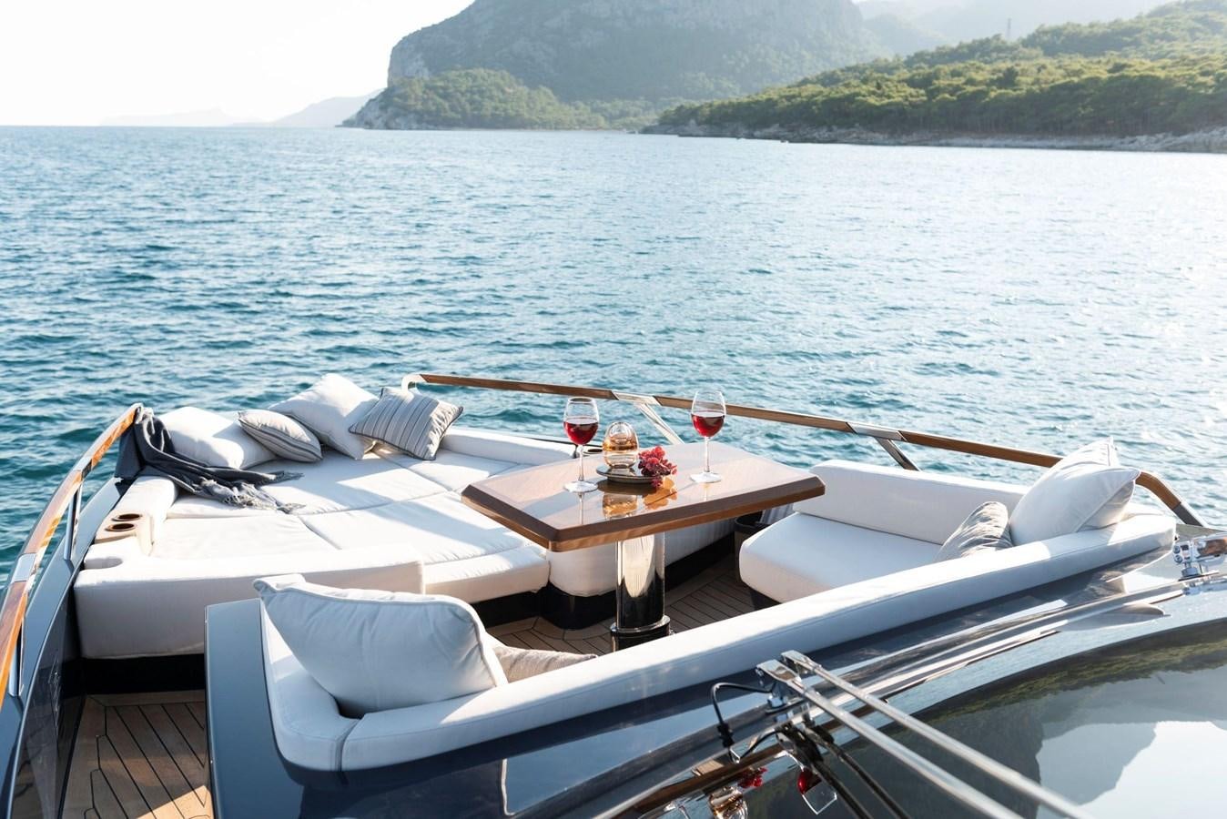 a boat on the water aboard 2024 LAZZARA LSX 67 Yacht for Sale