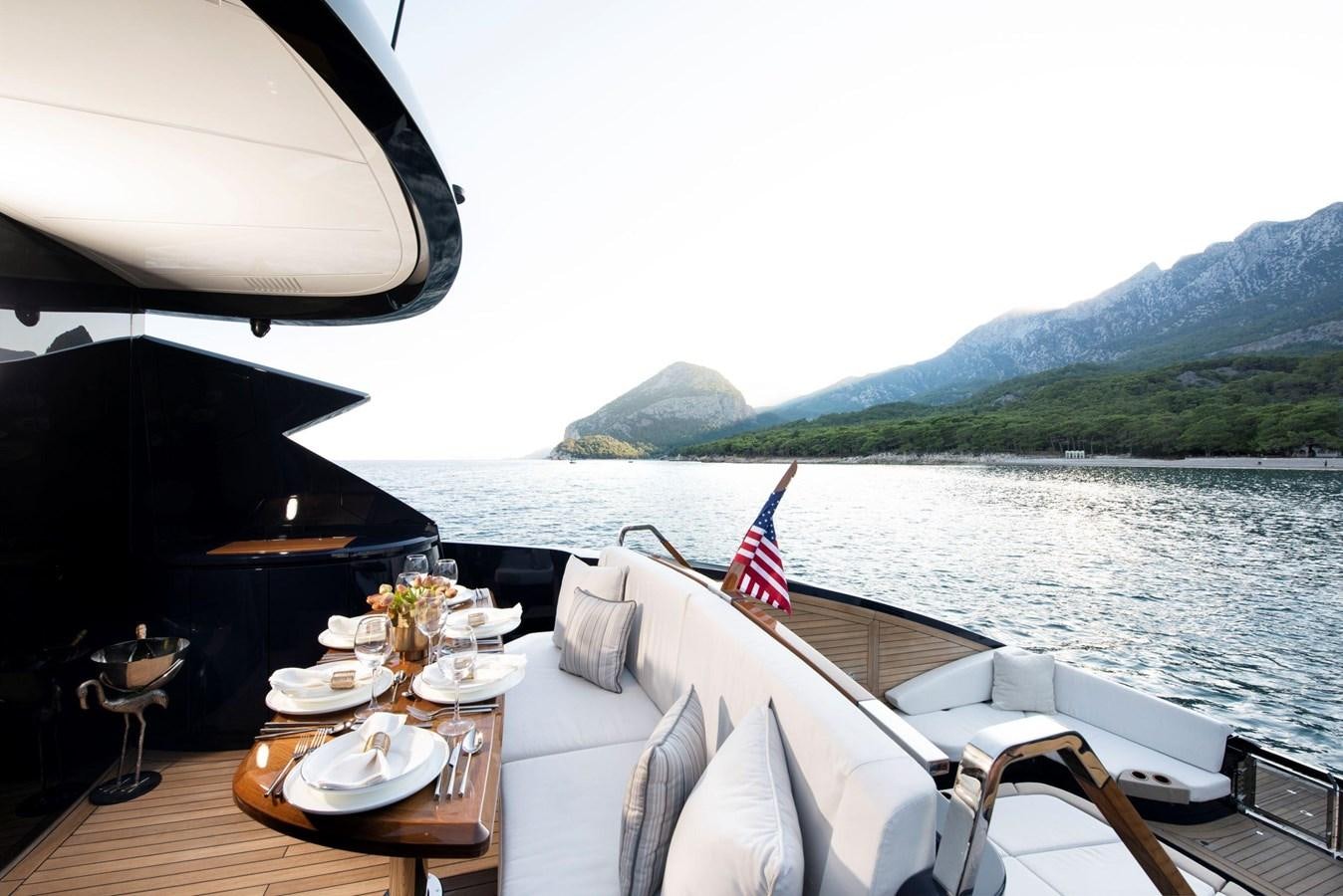 a boat on the water aboard 2024 LAZZARA LSX 67 Yacht for Sale
