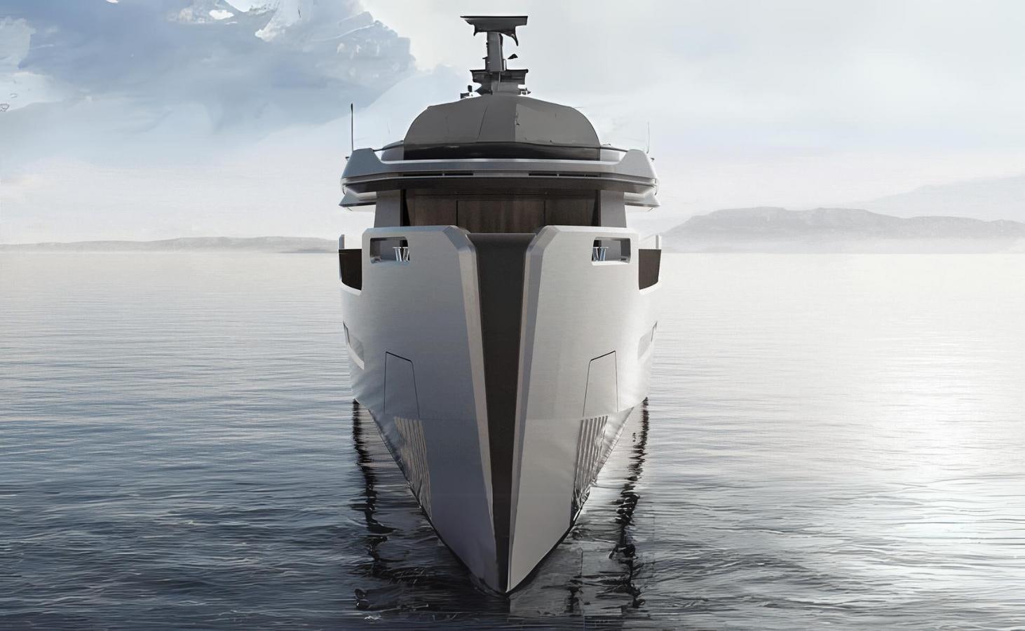 a large ship in the water aboard K+ Yacht for Sale