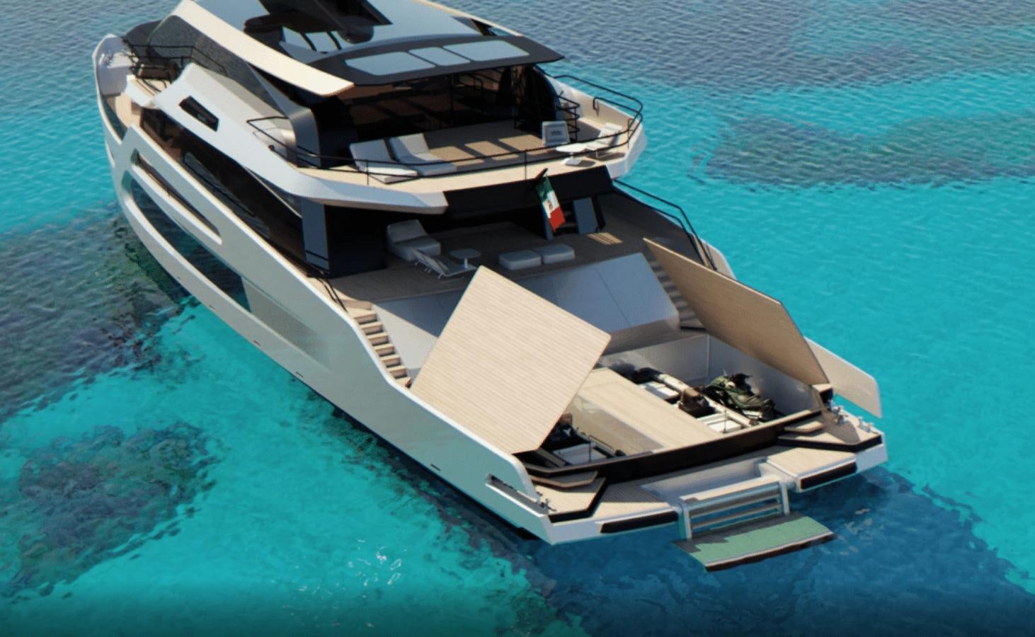 a high angle view of a boat aboard K+ Yacht for Sale