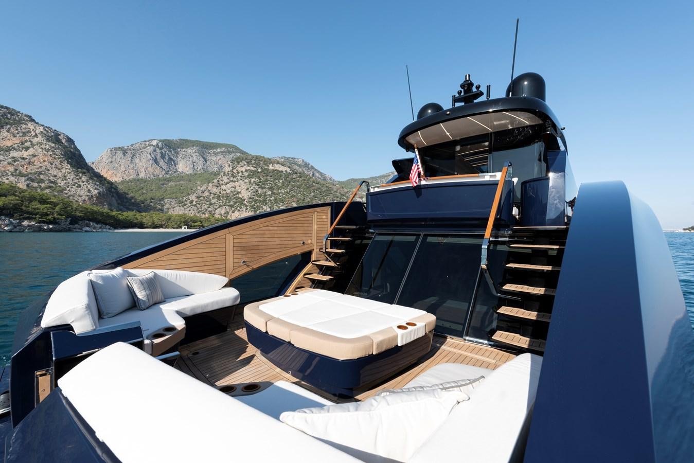 a boat on a dock aboard LSX 67 SPORT EXPRESS Yacht for Sale