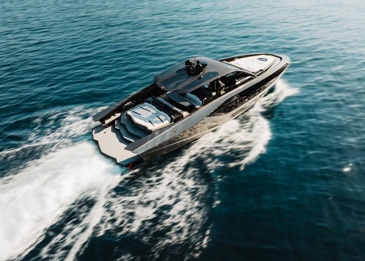 a boat in the water aboard LAMBORGHINI 63 Yacht for Sale