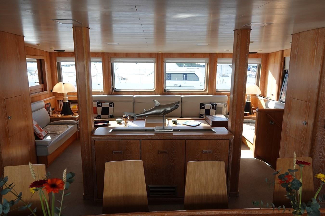 a room with a desk and a window aboard ONYX 2 Yacht for Sale