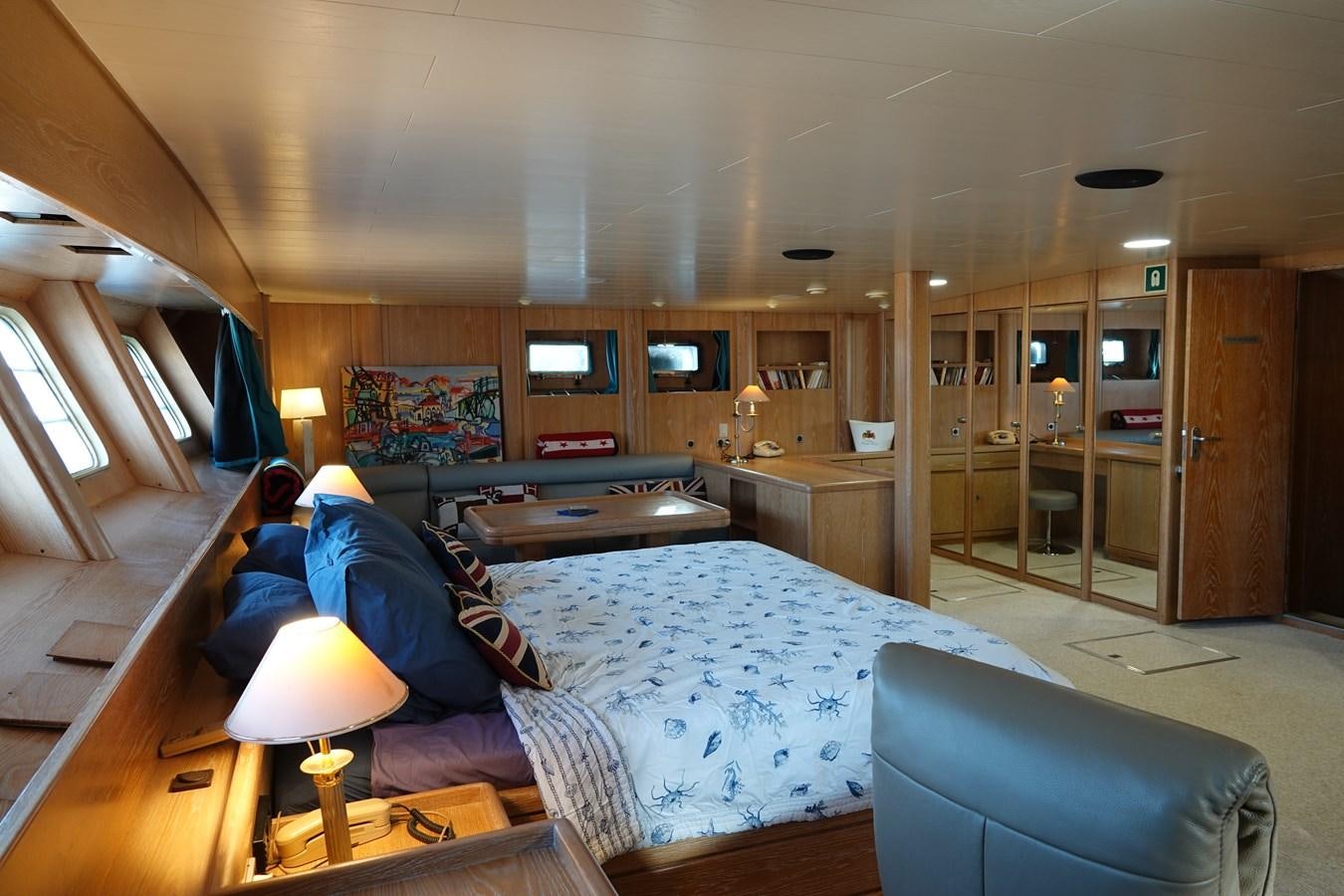 a person lying on a bed aboard ONYX 2 Yacht for Sale