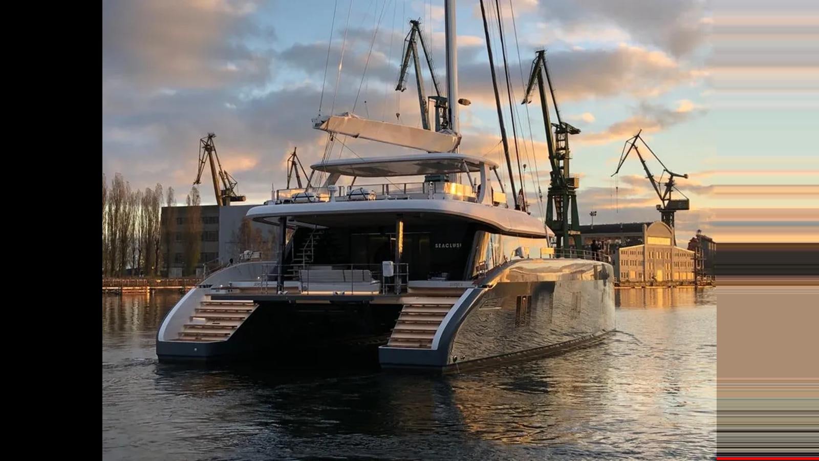 a boat on the water aboard SEACLUSION Yacht for Sale