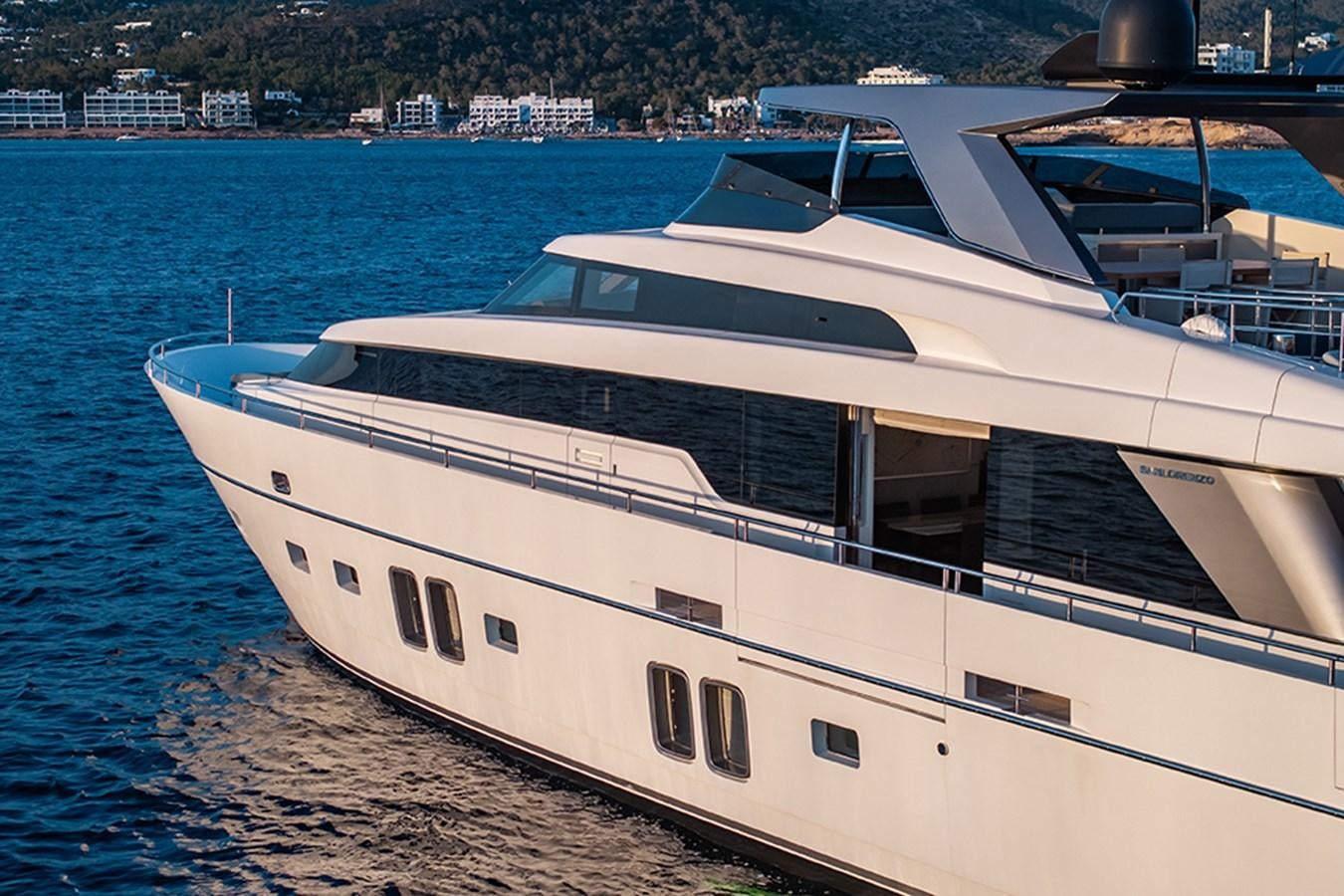 a white yacht on the water aboard COBANA Yacht for Sale