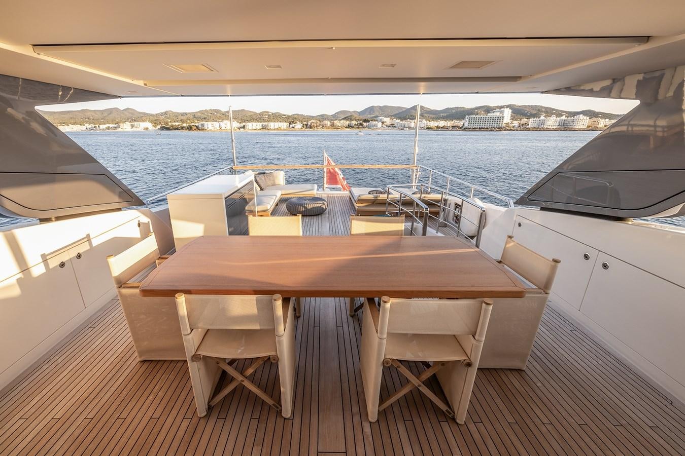 a table on a boat aboard COBANA Yacht for Sale