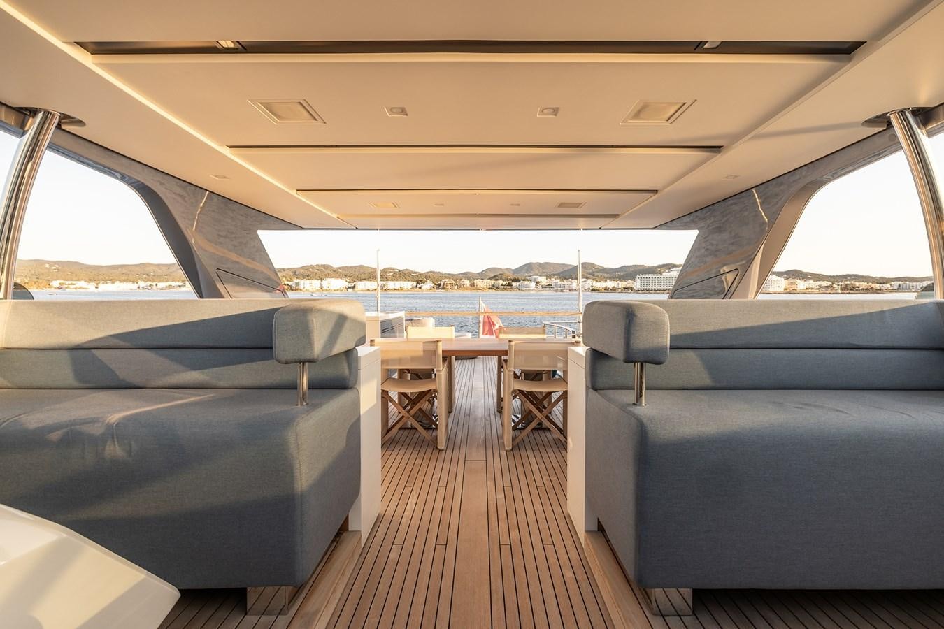 inside of a car aboard COBANA Yacht for Sale