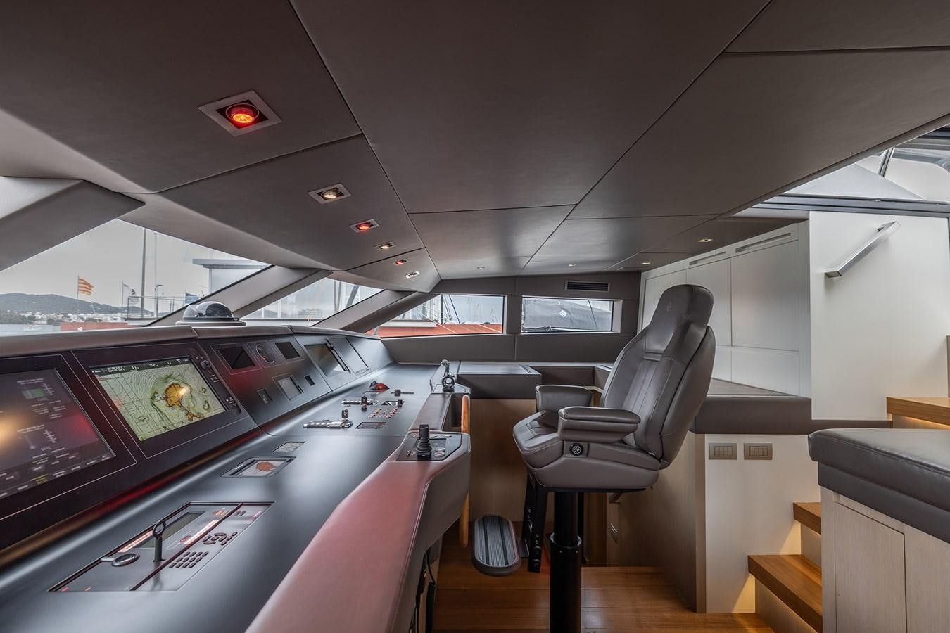inside of a vehicle aboard COBANA Yacht for Sale