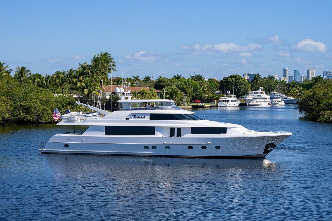 a boat on the water aboard TIRELESS Yacht for Sale