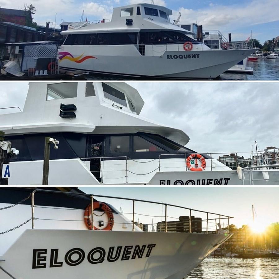 a collage of a boat aboard 1990 PALMER MARINE 68 Yacht for Sale