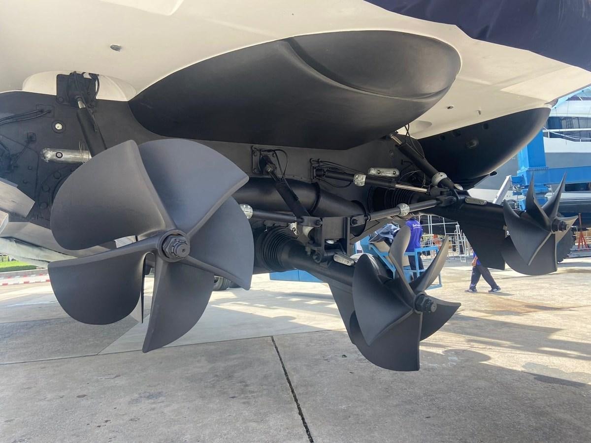 a person walking under a plane aboard AUGUST MOON Yacht for Sale