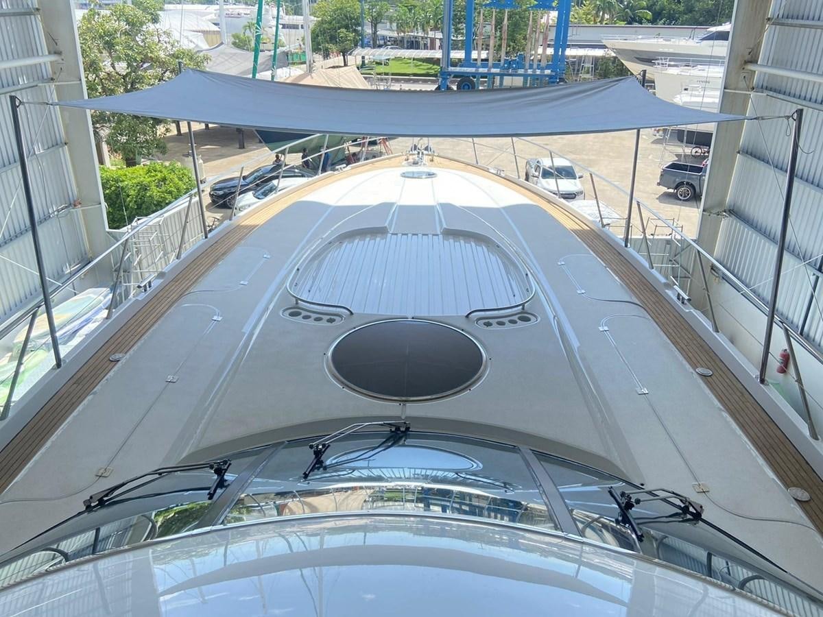 a large white dome with a black circle on it aboard AUGUST MOON Yacht for Sale