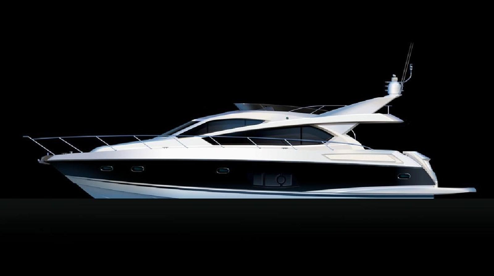 a white sports car aboard 2012 SUNSEEKER MANHATTAN 63 Yacht for Sale