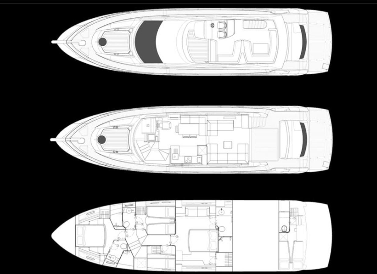 diagram aboard 2012 SUNSEEKER MANHATTAN 63 Yacht for Sale