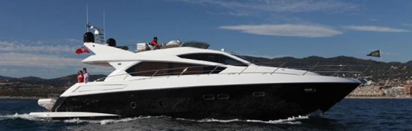 a white yacht on the water aboard 2012 SUNSEEKER MANHATTAN 63 Yacht for Sale