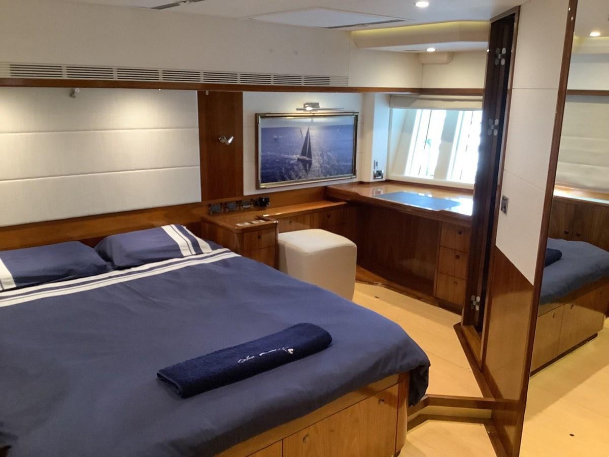 a bed in a room aboard GUARDIAN ANGEL Yacht for Sale