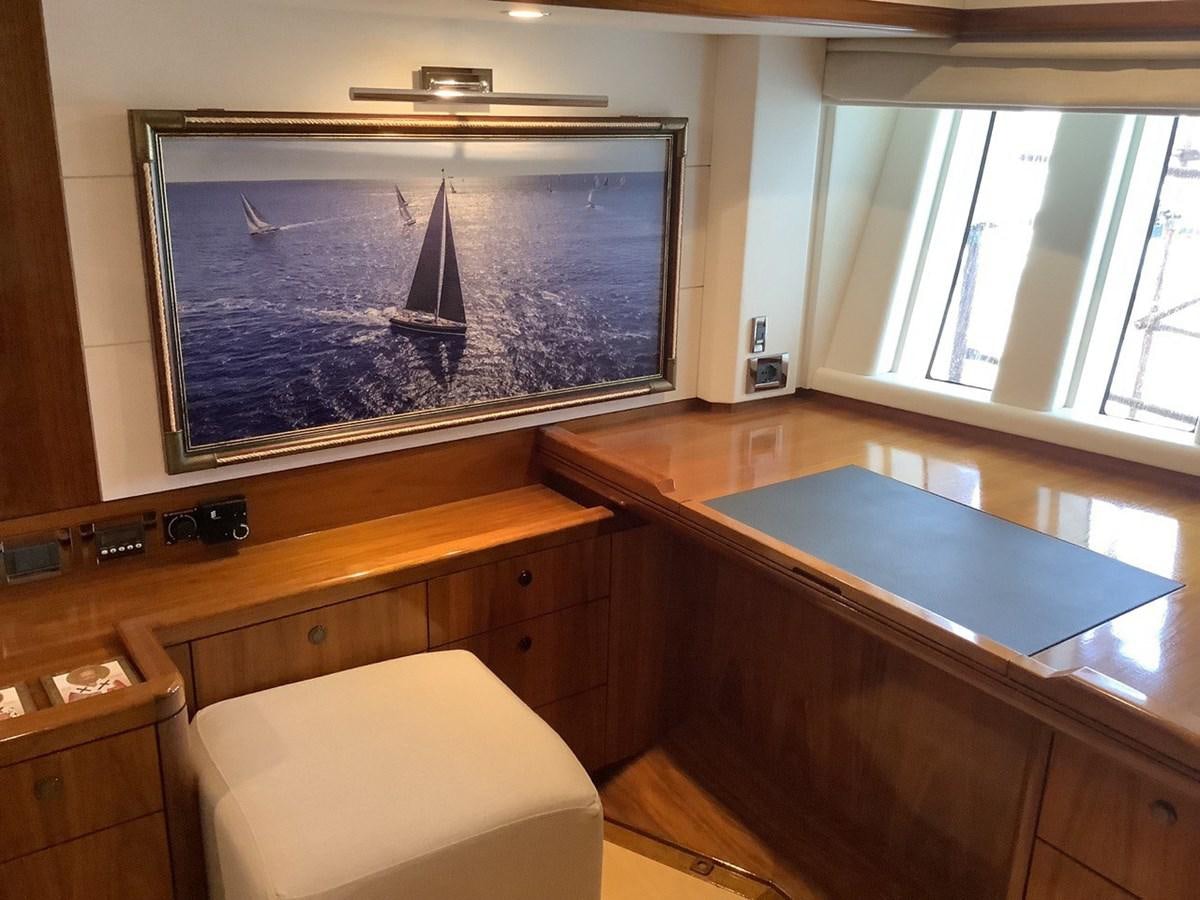 a room with a large screen aboard GUARDIAN ANGEL Yacht for Sale