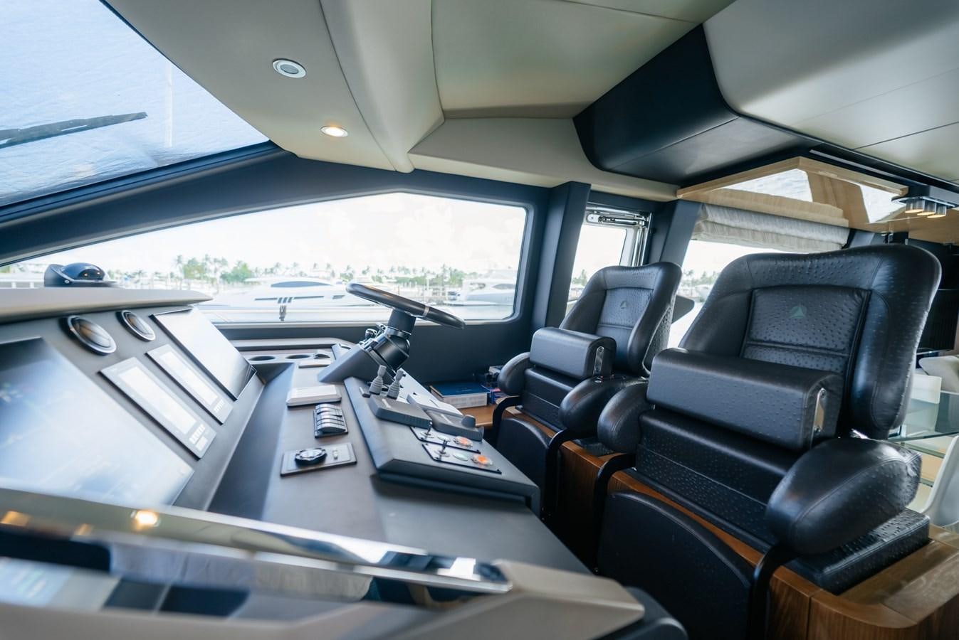 inside of a car aboard VENTURE Yacht for Sale