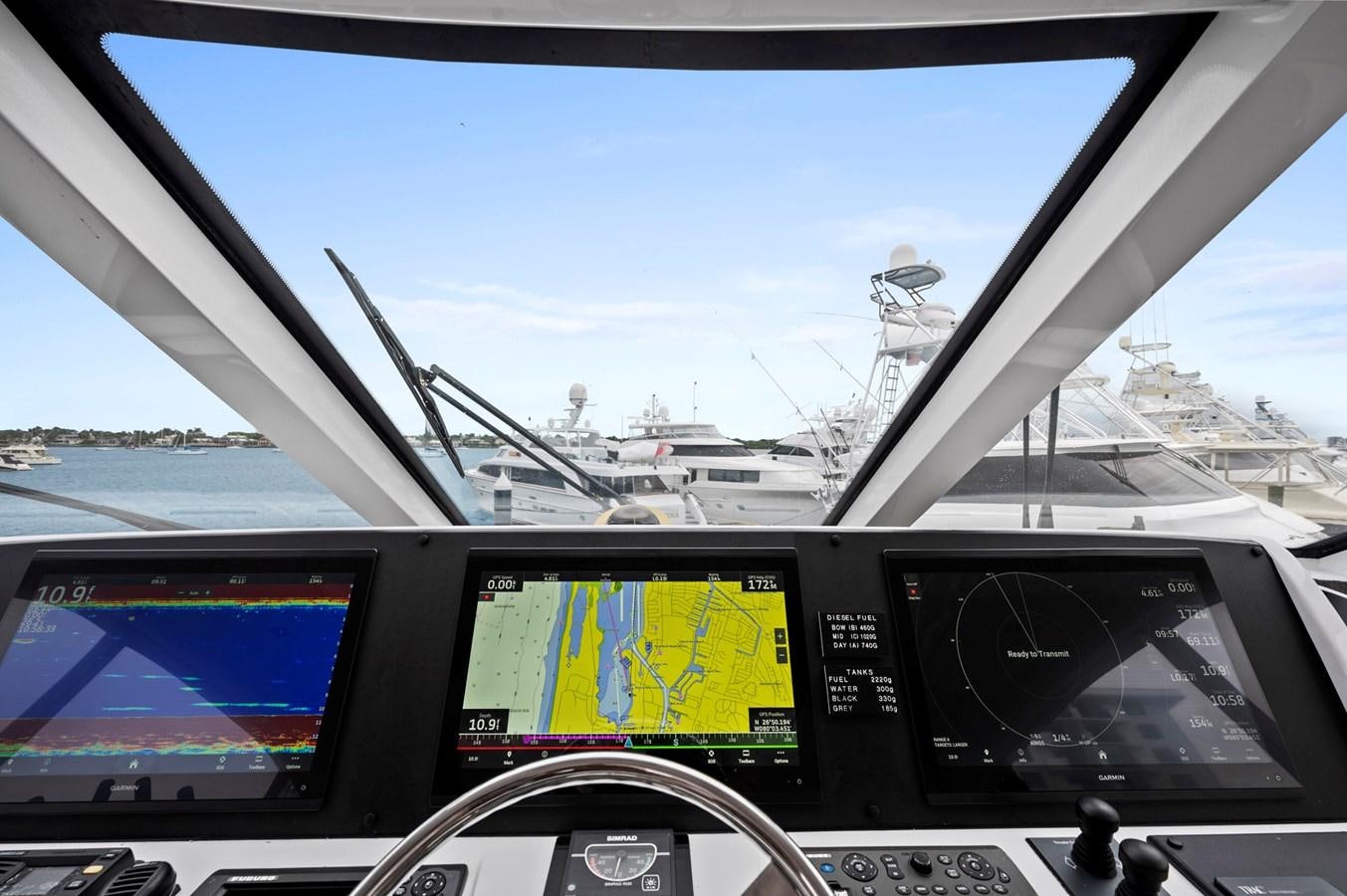 inside of a car aboard ENDLESS SUMMER Yacht for Sale