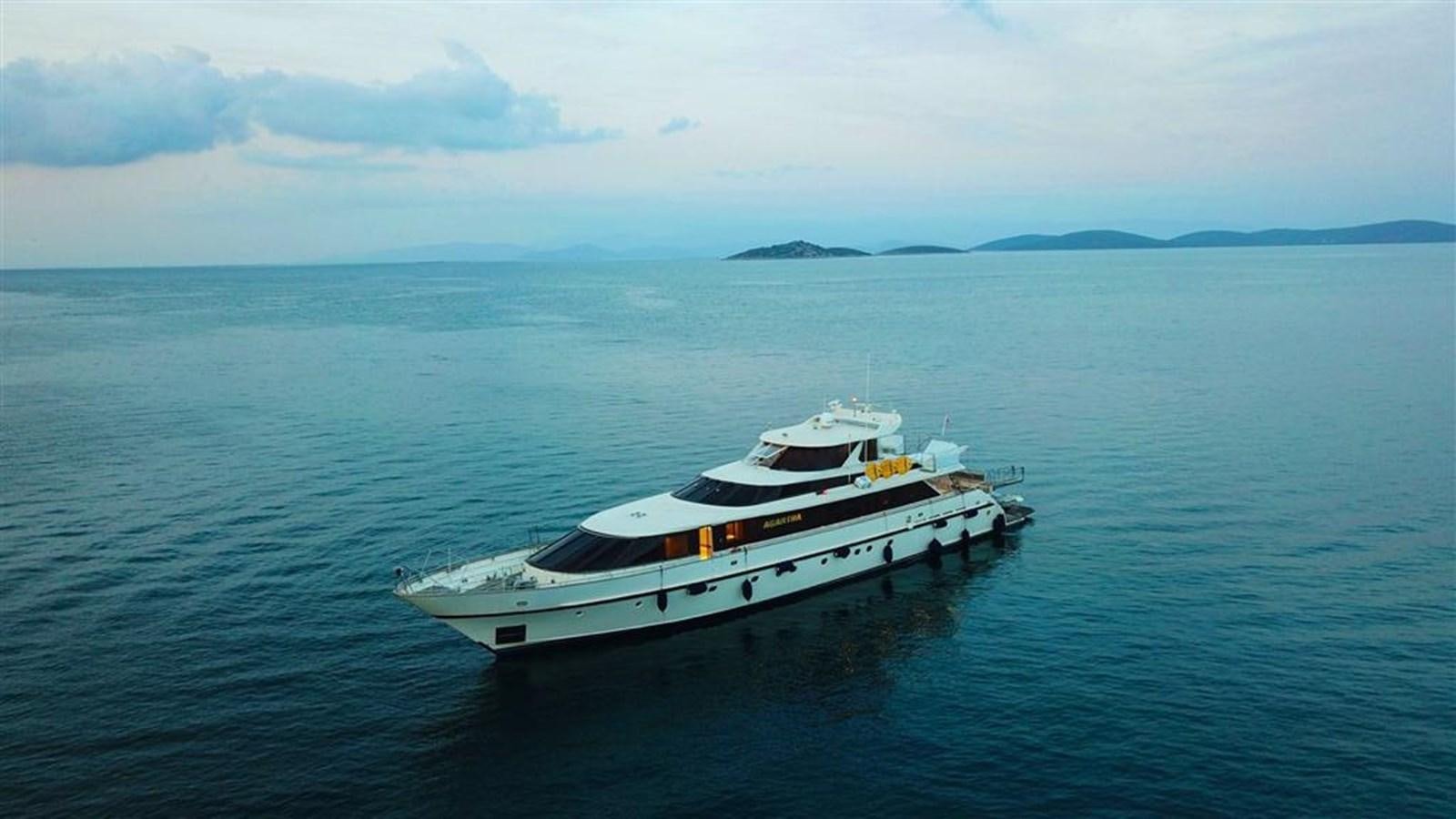 a boat in the water aboard AGARTHA Yacht for Sale