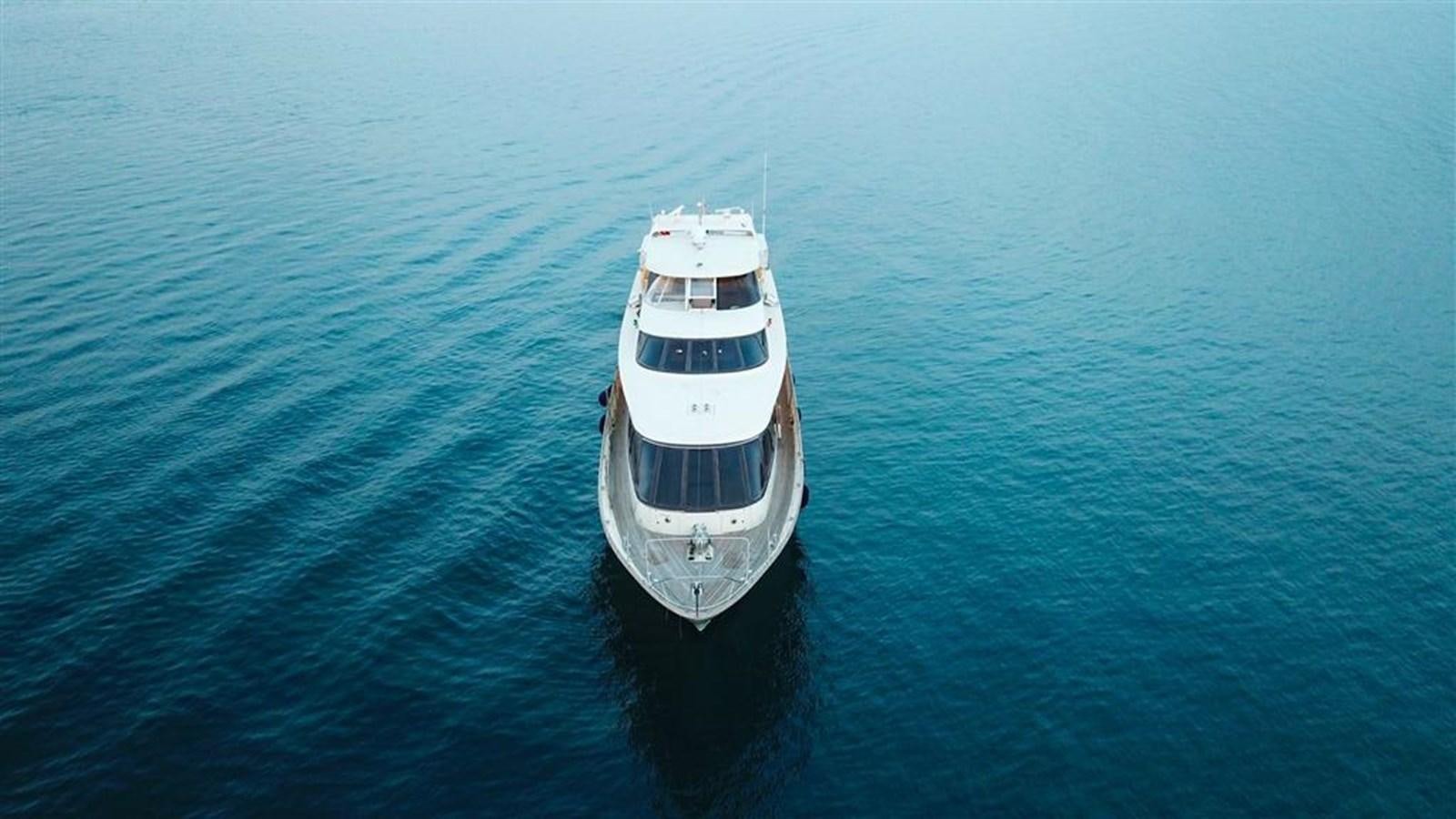 a ship in the water aboard AGARTHA Yacht for Sale