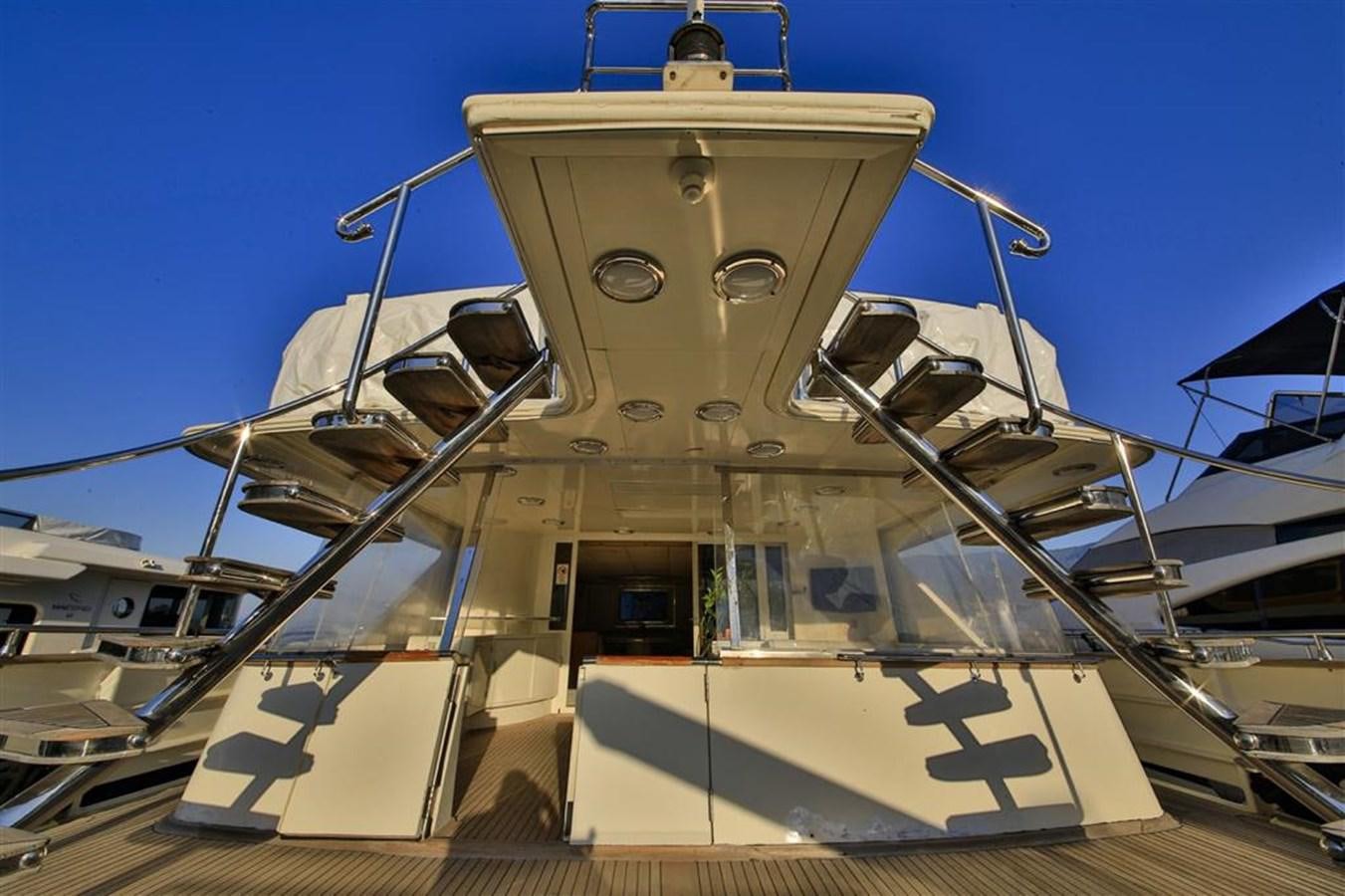 a large metal boat aboard AGARTHA Yacht for Sale