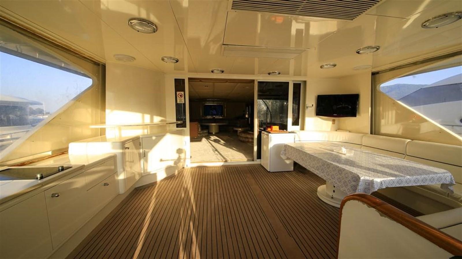 a large room with a large mirror aboard AGARTHA Yacht for Sale