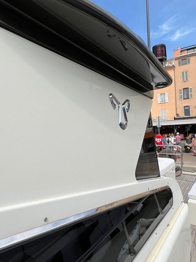 the back of a white car aboard SAGA ONE Yacht for Sale