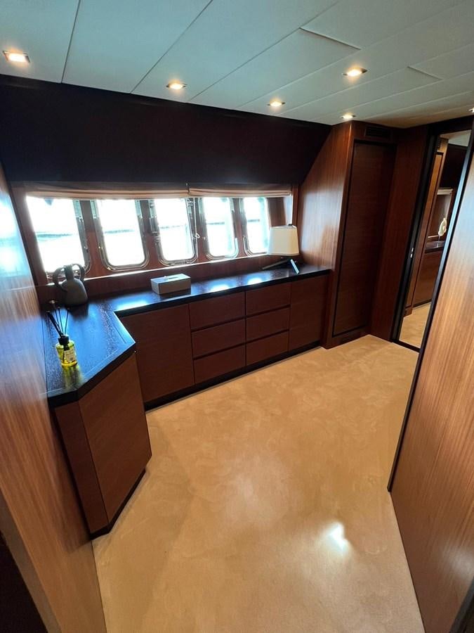 a room with a counter and cabinets aboard SAGA ONE Yacht for Sale