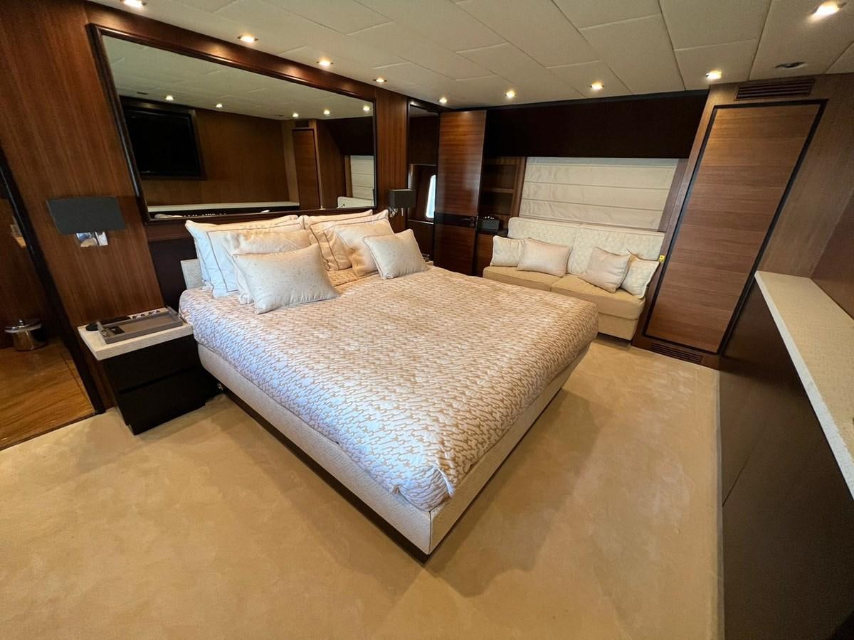 a large hotel room with a bed aboard SAGA ONE Yacht for Sale