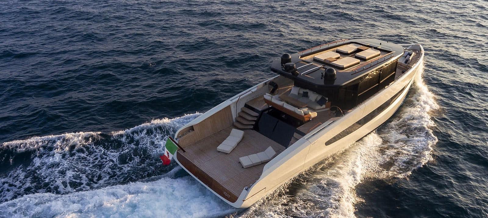 a boat on the water aboard EVO V8  Yacht for Sale