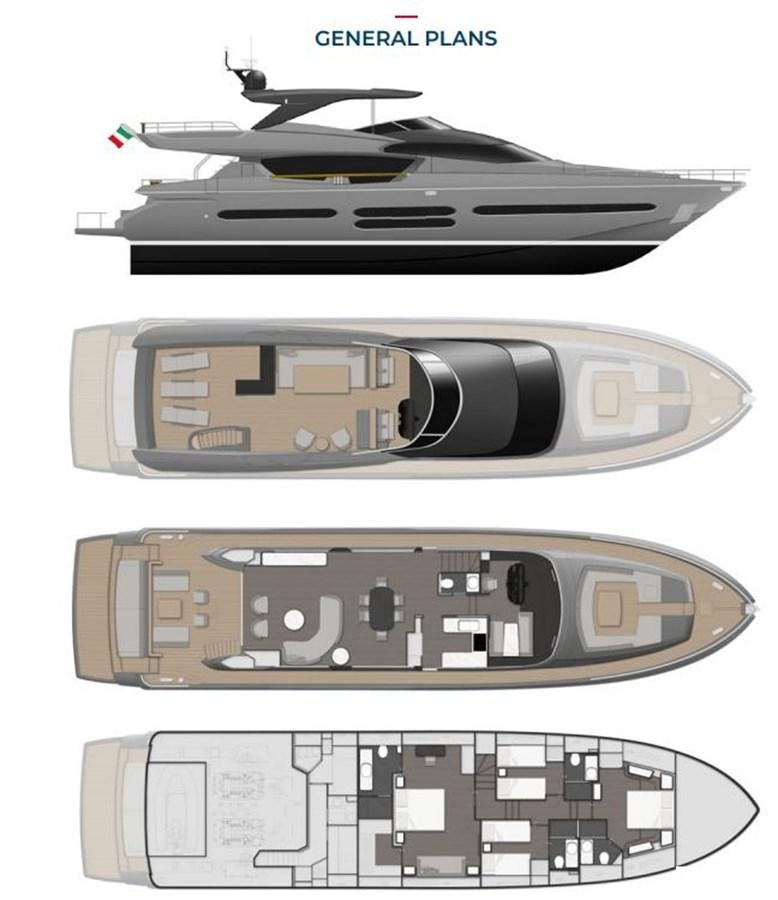 engineering drawing aboard POSILLIPO TECHNEMA 90 Yacht for Sale