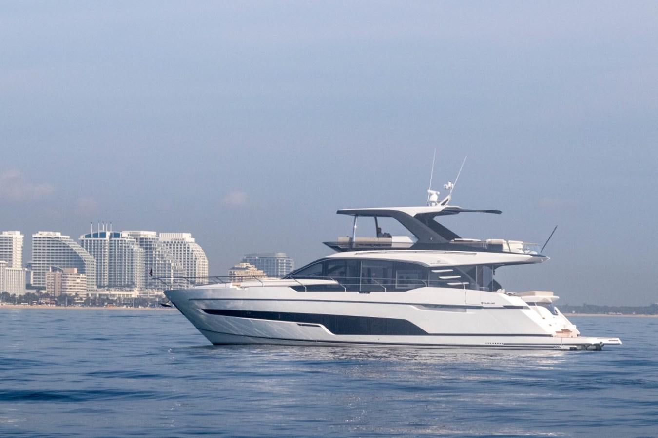 a boat on the water aboard 2024 NEW SQUADRON 68 FAIRLINE Yacht for Sale