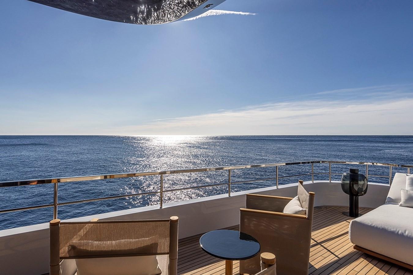 a deck overlooking the ocean aboard ARCADIA 96 Yacht for Sale