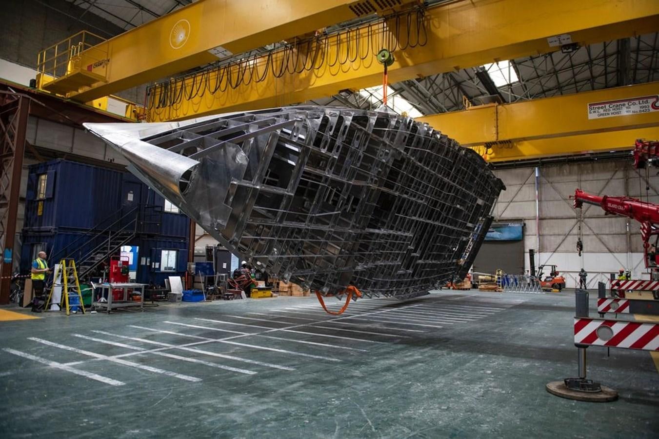 a large metal structure with a large metal structure in the middle aboard 2024 ARKSEN 85 Yacht for Sale