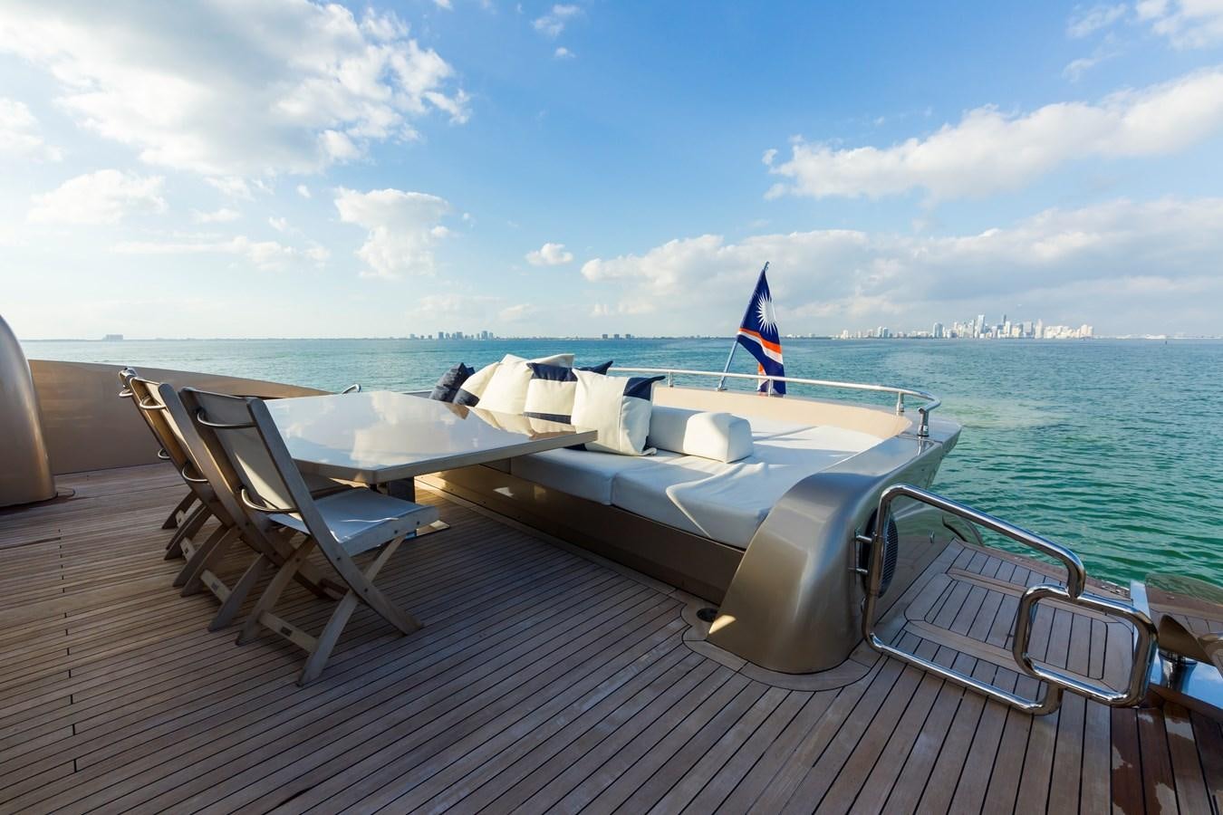 a boat on a deck aboard FIVE WAVES Yacht for Sale
