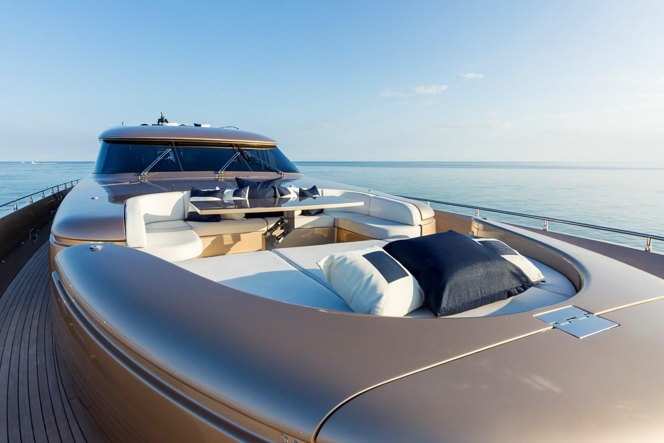 a boat on a deck aboard FIVE WAVES Yacht for Sale