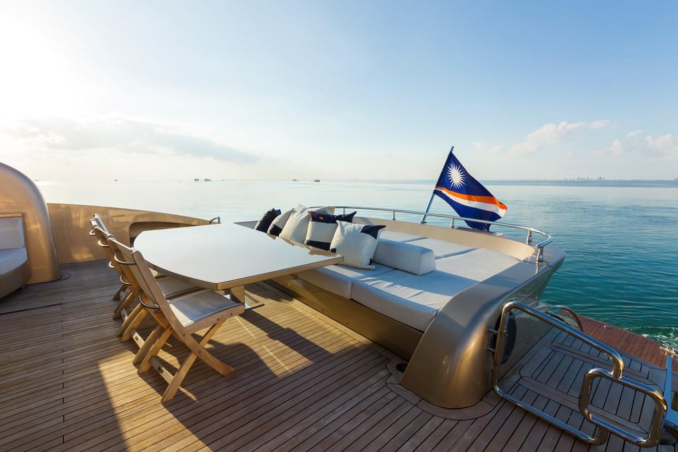 a boat on a deck aboard FIVE WAVES Yacht for Sale