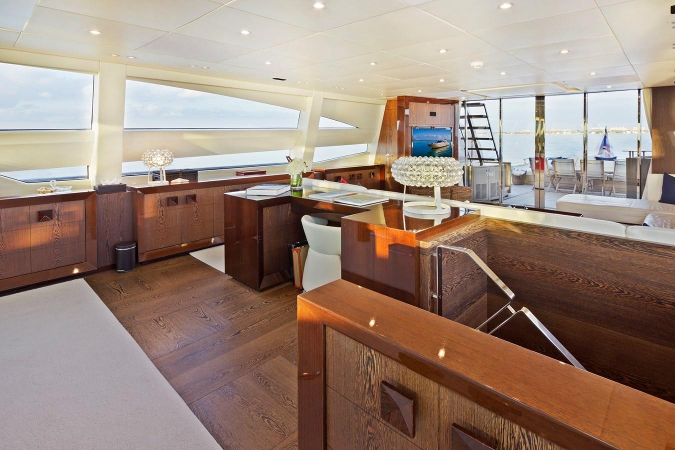 a large room with a large window aboard FIVE WAVES Yacht for Sale