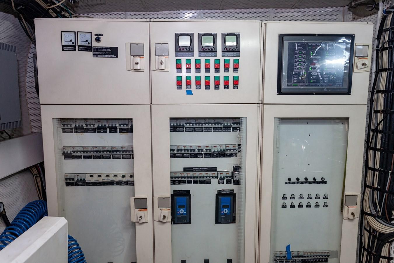 a computer screen and a television aboard SUNRISE Yacht for Sale