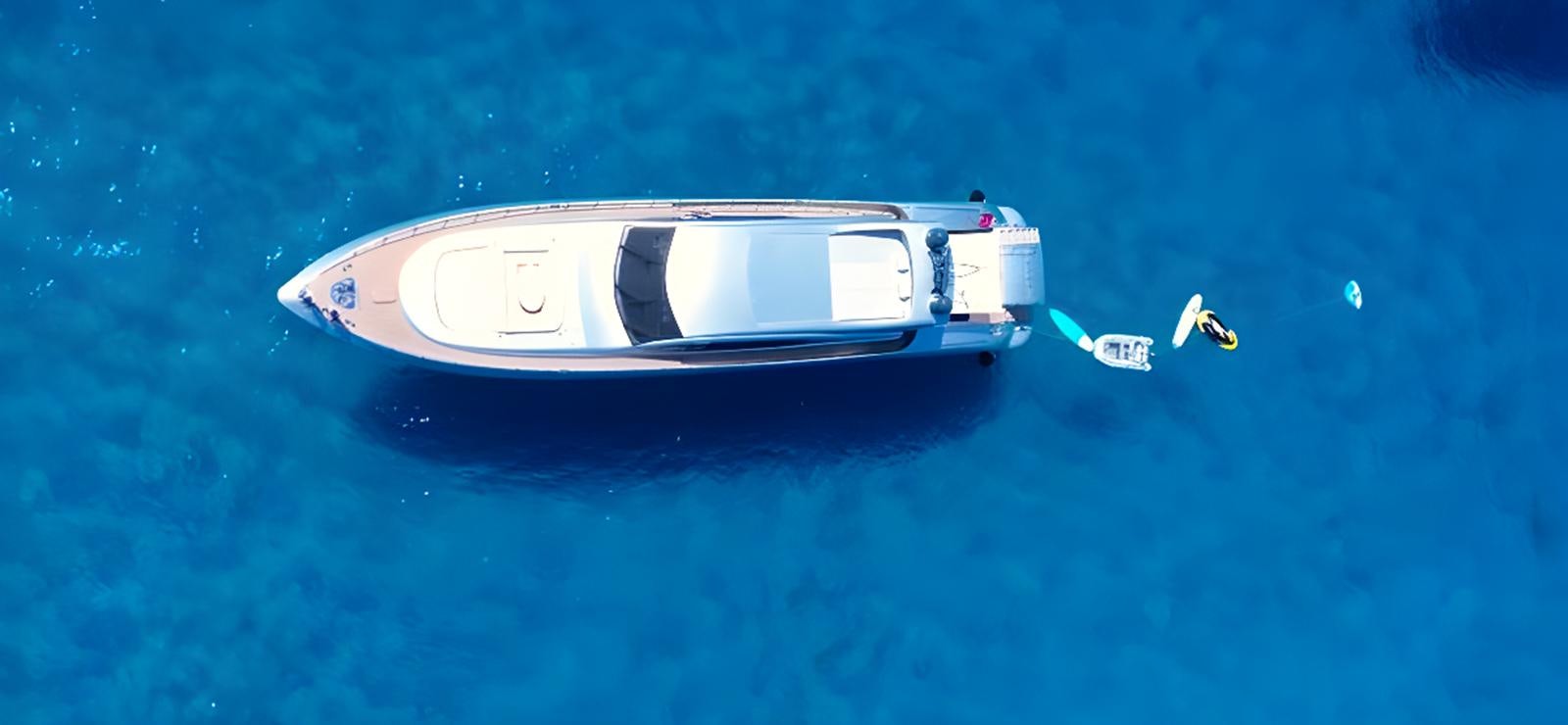 a boat in the water aboard ESCAPE MANA Yacht for Sale