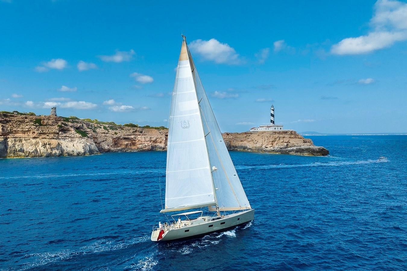 a sailboat on the water aboard FANTASEA Yacht for Sale