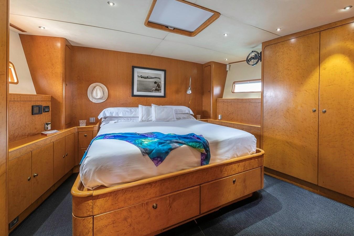 a bed in a cabin aboard FANTASEA Yacht for Sale