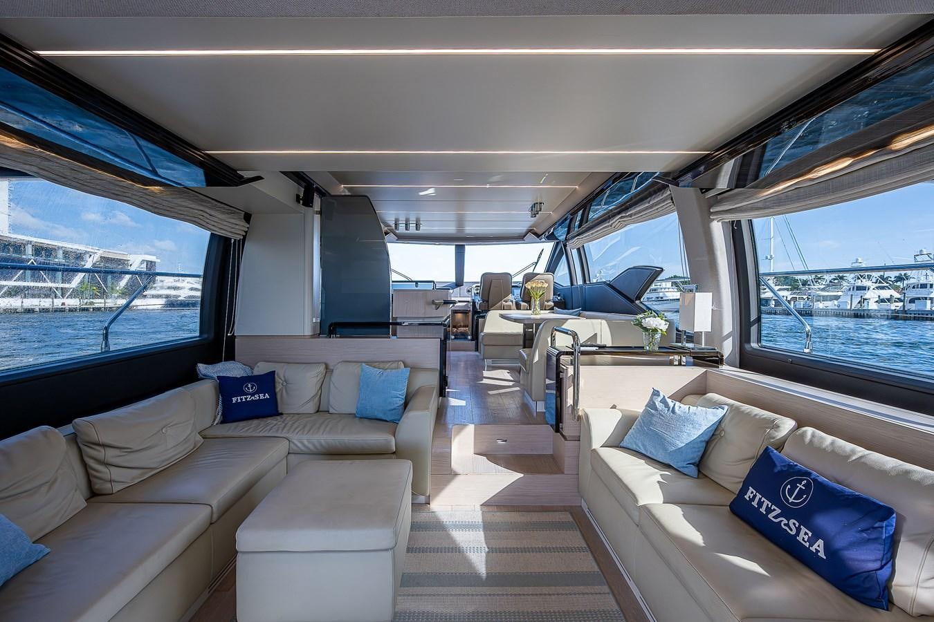 inside of a car aboard FITZ SEA Yacht for Sale