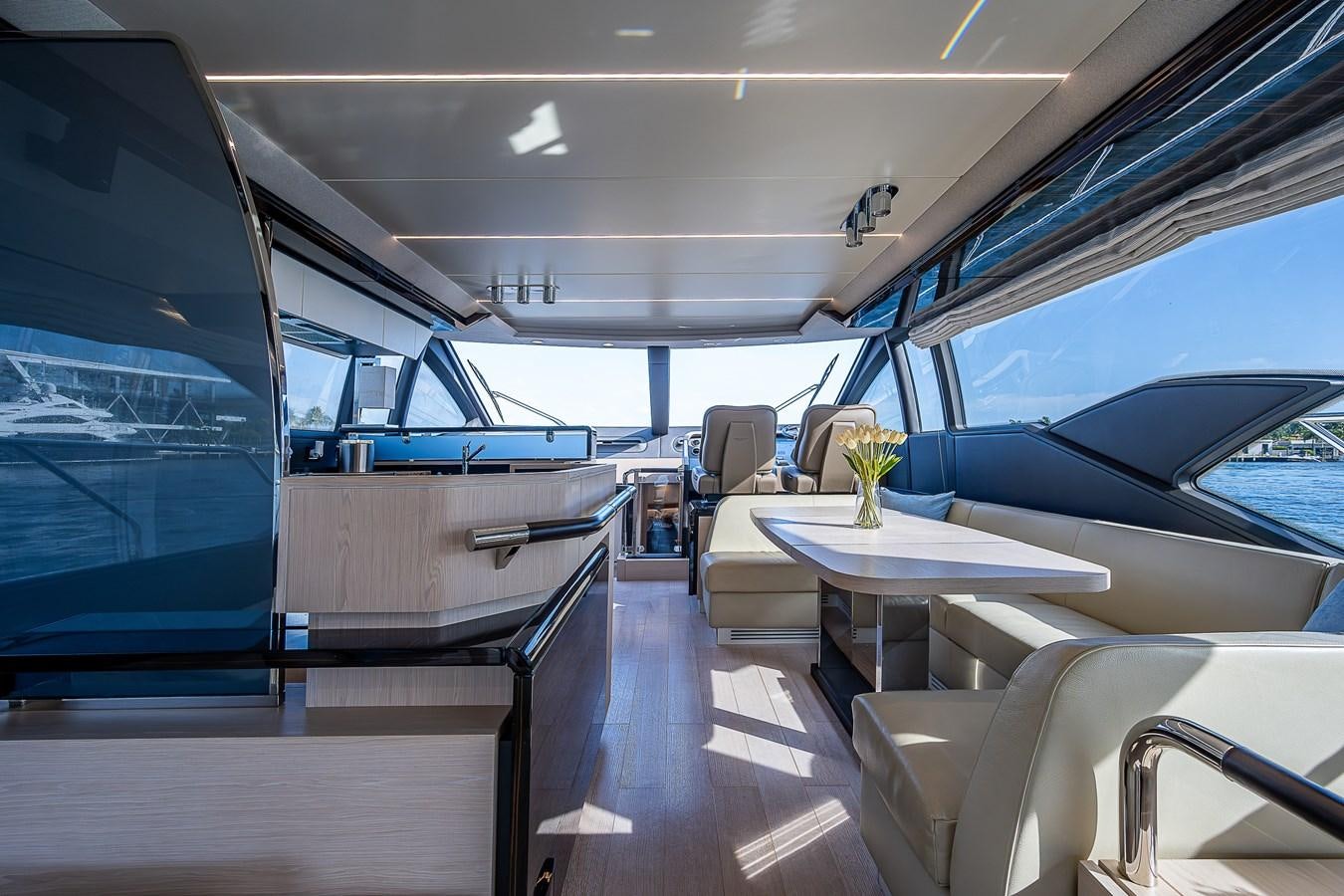 inside of a car aboard FITZ SEA Yacht for Sale