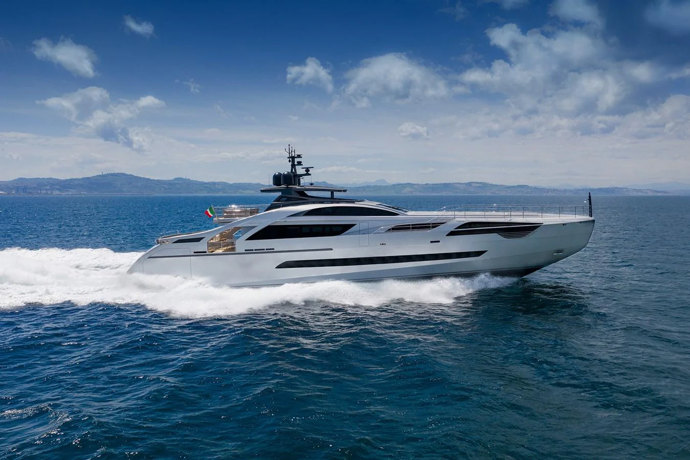 a white yacht in the water aboard CHORUSLINE Yacht for Sale